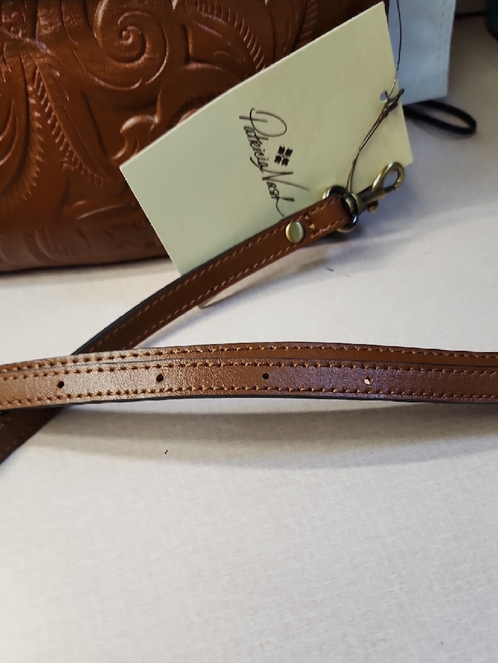 Patricia Nash Embossed Leather Crossbody With Dust Bag- Crossbody New With Tag - Picture 6 of 12